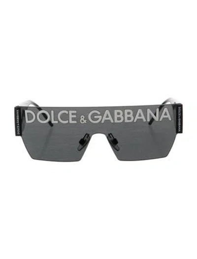 Pre-owned Dolce & Gabbana Shield Tinted Sunglasses In Black