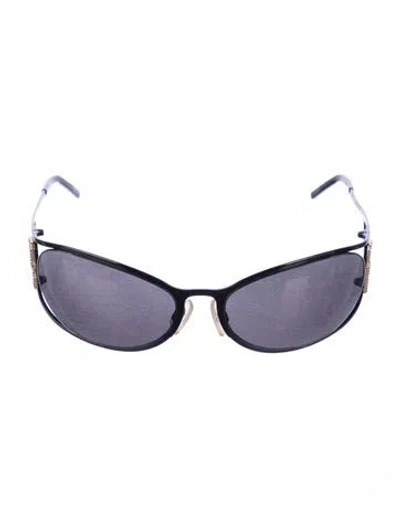 Pre-owned Dolce & Gabbana Shield Tinted Sunglasses In Black