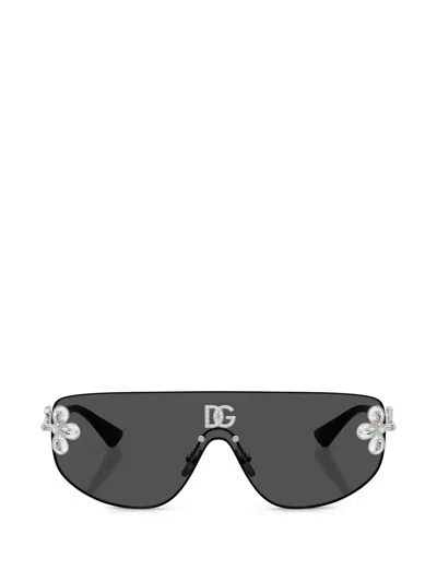 Dolce & Gabbana Shield-frame Sunglasses In Gray