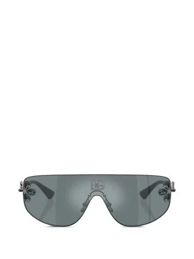 Dolce & Gabbana Shield-frame Sunglasses In Gray