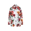 Dolce & Gabbana Floral Print Cotton Shirt With Classic Collar