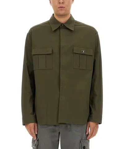 Dolce & Gabbana Men Shirt With Pockets In Green