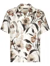 Dolce & Gabbana Floral-print Silk Shirt In Beige
