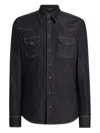Dolce & Gabbana Denim Western Shirt In Black