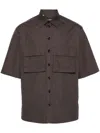 Dolce & Gabbana Poplin Hawaiian Shirt With Pockets In Blue