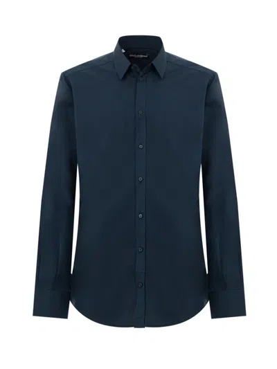 Dolce & Gabbana Shirt Blue Mixed Silk