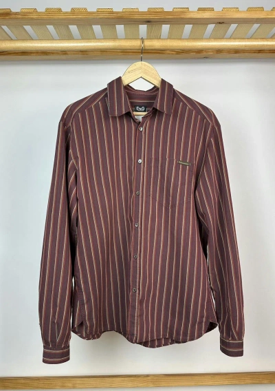 Pre-owned Dolce & Gabbana Shirt Button Ups Vintage In Burgundy