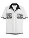 Dolce & Gabbana Short Sleeve Shirt With Contrast Collar And Graphic Print