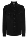 Dolce & Gabbana Corduroy Texture Shirt Chest Pockets In Black