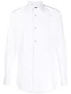 Dolce & Gabbana White Cotton Poplin Gold Tuxedo Shirt In White