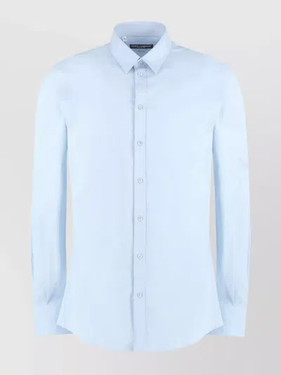 Dolce & Gabbana Shirt Cotton Collar Button-down In Blue