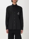 Dolce & Gabbana Cotton Tuxedo Shirt With Heraldic Patch In Black