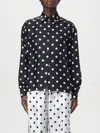 Dolce & Gabbana Polka-dot Chiffon Pussy-bow Blouse In Schwarz