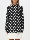 Dolce & Gabbana Polka Dot Pointed Collar Long Sleeve Shirt In Schwarz
