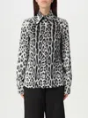 Dolce & Gabbana Leopard Print Silk Shirt In Gray