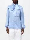 Dolce & Gabbana Bow-detail Silk Satin Blouse In Violett