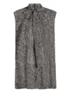 Dolce & Gabbana Sleeveless Silk Shirt With High Neck In Gray
