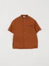 Dolce & Gabbana Cotton And Linen Canvas Shirt In Brown
