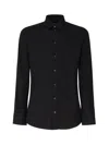 Dolce & Gabbana Shirt Made Of Stretch Cotton Poplin In Black