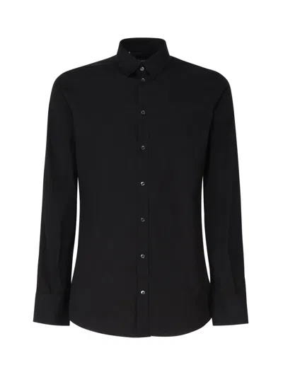 Dolce & Gabbana Shirt Made Of Stretch Cotton Poplin In Black