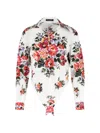 Dolce & Gabbana Cotton Shirt With A Bouquet Of Flowers Print Shirts White In Multi