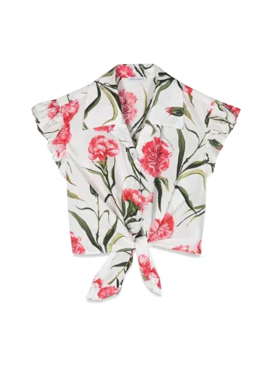 Dolce & Gabbana Shirt S/m Carnations In White