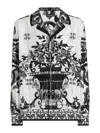 Dolce & Gabbana Majolica-print Twill Vanity Shirt In Black