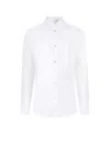 Dolce & Gabbana White Cotton Poplin Gold Tuxedo Shirt In White