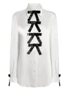 Dolce & Gabbana Silk Shirt With Bows And Long Sleeves In Multi