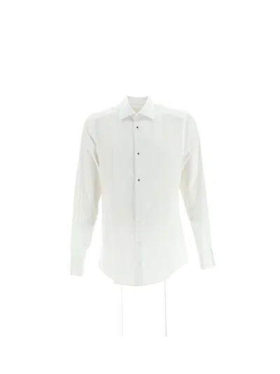 Dolce & Gabbana Camicia Smoking Fit Gold In White