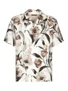 Dolce & Gabbana Floral-print Silk Shirt In White