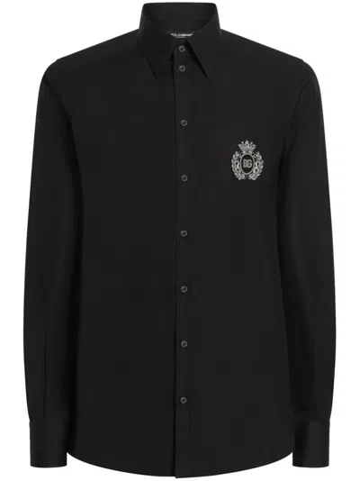 Dolce & Gabbana Shirt With Appliqué In Black  