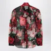 Dolce & Gabbana Shirt With Bow In Chiffon With Floral Print