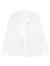 Dolce & Gabbana Chiffon Shirt With Bow In White