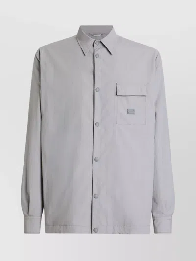 Dolce & Gabbana Shirt With Chest Flap Pocket And Long Sleeves In Grey
