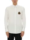 Dolce & Gabbana Cotton Shirt With Heraldic Patch In White