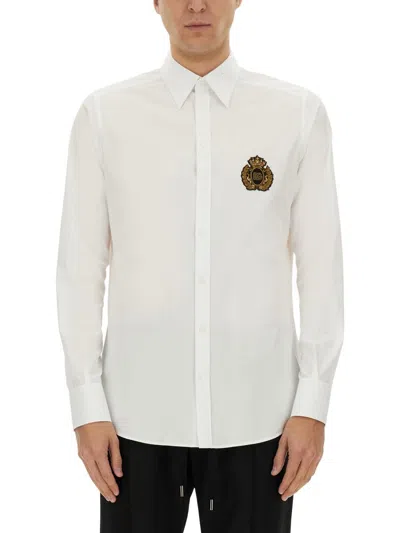 Dolce & Gabbana Shirt With Heraldic Patch In White