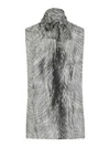 Dolce & Gabbana Shirt With Bow In Chiffon Print Fur In Gris