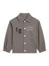 Dolce & Gabbana Striped Number-detail Jacket In Gray