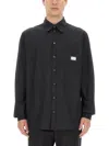 Dolce & Gabbana Logo-patch Button-up Shirt In Black