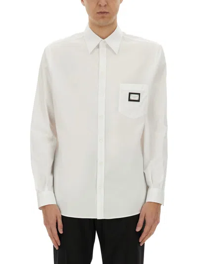 Dolce & Gabbana Shirt With Logo Plaque In Multicolour