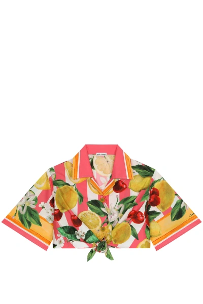 Dolce & Gabbana Kids' Shirt With Print In Multicolor