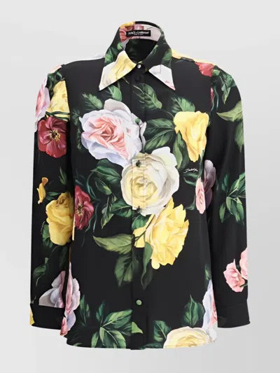 DOLCE & GABBANA SHIRT WITH ROSE AND PEONY PRINT