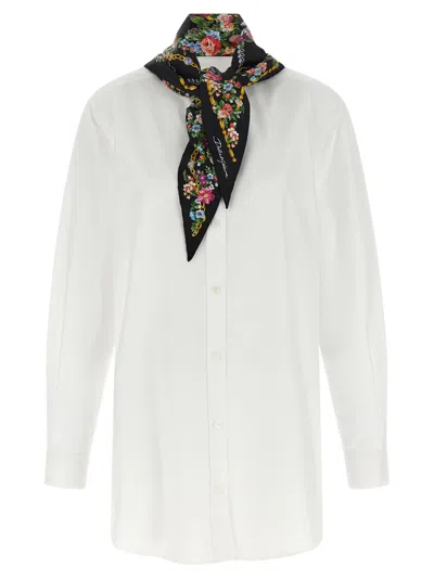 Dolce & Gabbana Shirt With Scarf Shirt And Blouse White