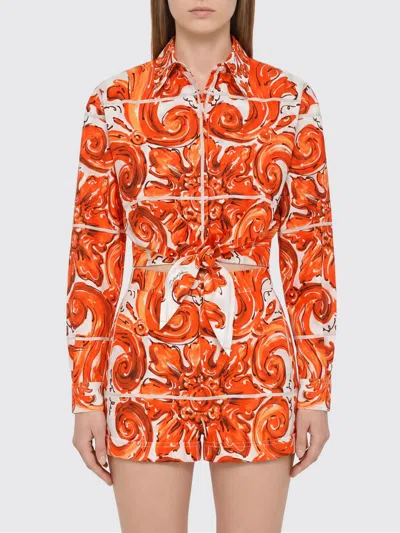 Dolce & Gabbana Shirt Woman Color Multicolor In Orange