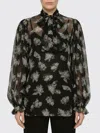Dolce & Gabbana Printed Silk Blouse In Black