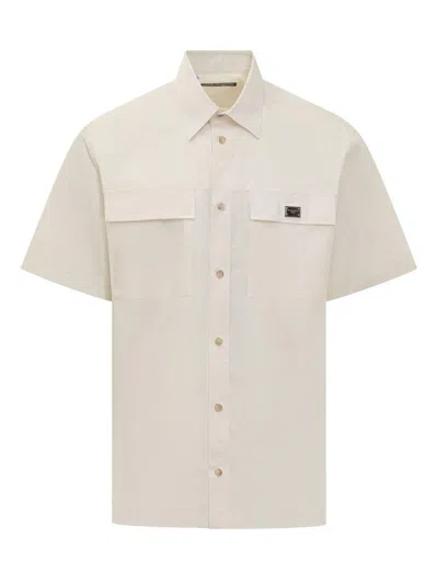 Dolce & Gabbana Poplin Shirt In Neutrals