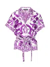 Dolce & Gabbana Majolica Print Silk Twill Shirt Women