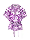 Dolce & Gabbana Majolica Print Silk Twill Shirt Women