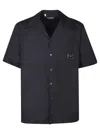 Dolce & Gabbana Logo Hardware Short Sleeve Cotton Button-up Shirt In Black
